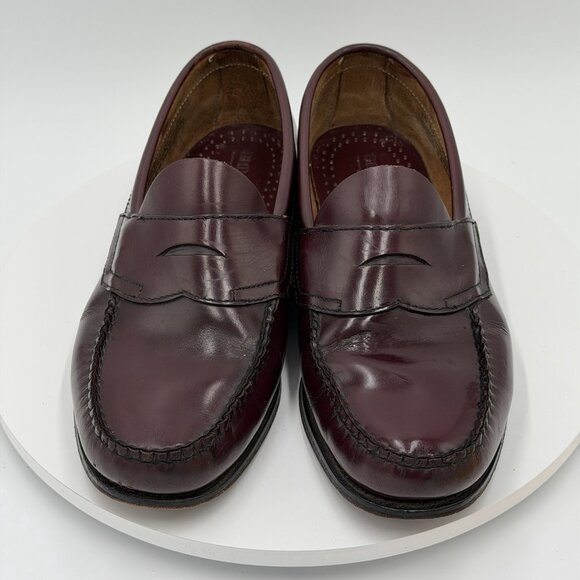 GH Bass Weejuns Mens 10 EE Burgundy Penny Loafers Leather Casual Slip On Shoes - Picture 3 of 9